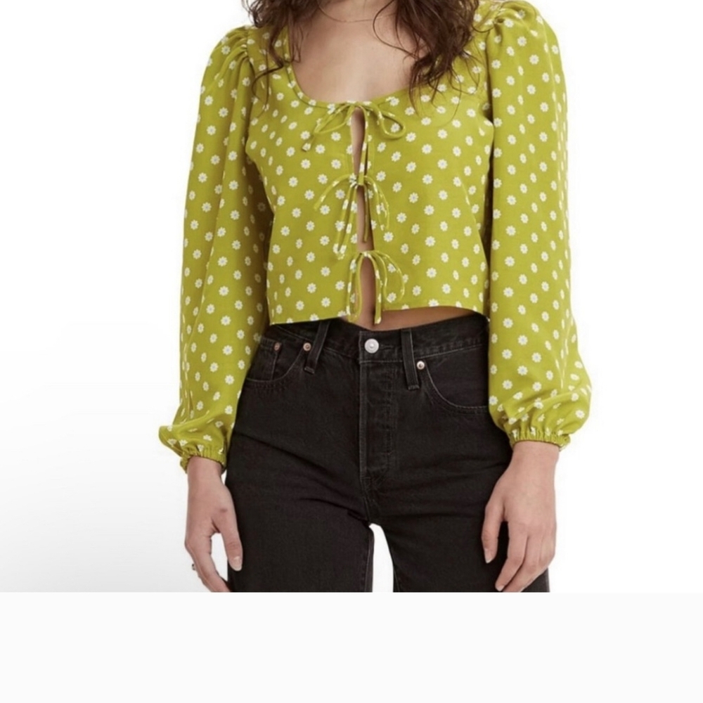 Green Polka Dot Women's Top